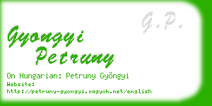 gyongyi petruny business card